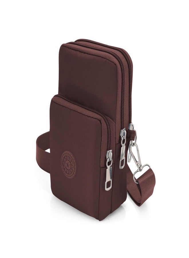 JI ACCESSORIES JI Crossbody Phone Bag for Women Mini Wallet Bags with Adjustable Shoulder Strap Wallet Clutch Bag for Girls Zipper Phone Pouch Handbag (COFFEE) - Image 3